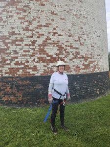 Sharon in her abseiling gear